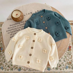 Детский вязаный кардиган чистый хлопковый свитер