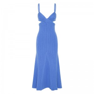 OEM Summer Holiday Party Sexy Cutout Taist Cross Effect Swaters повседневные сплошные вязаные мини -платья